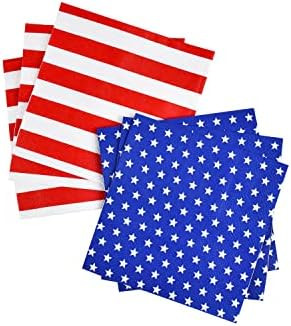 American Flag Patriotic Party Supplies Disposable Paper Napkins Cocktail Napkins for Veterans Day... | Amazon (US)