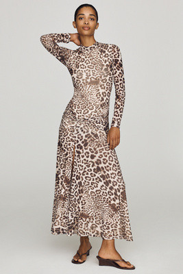 Lea Printed Mesh Maxi Dress | Anthropologie (US)
