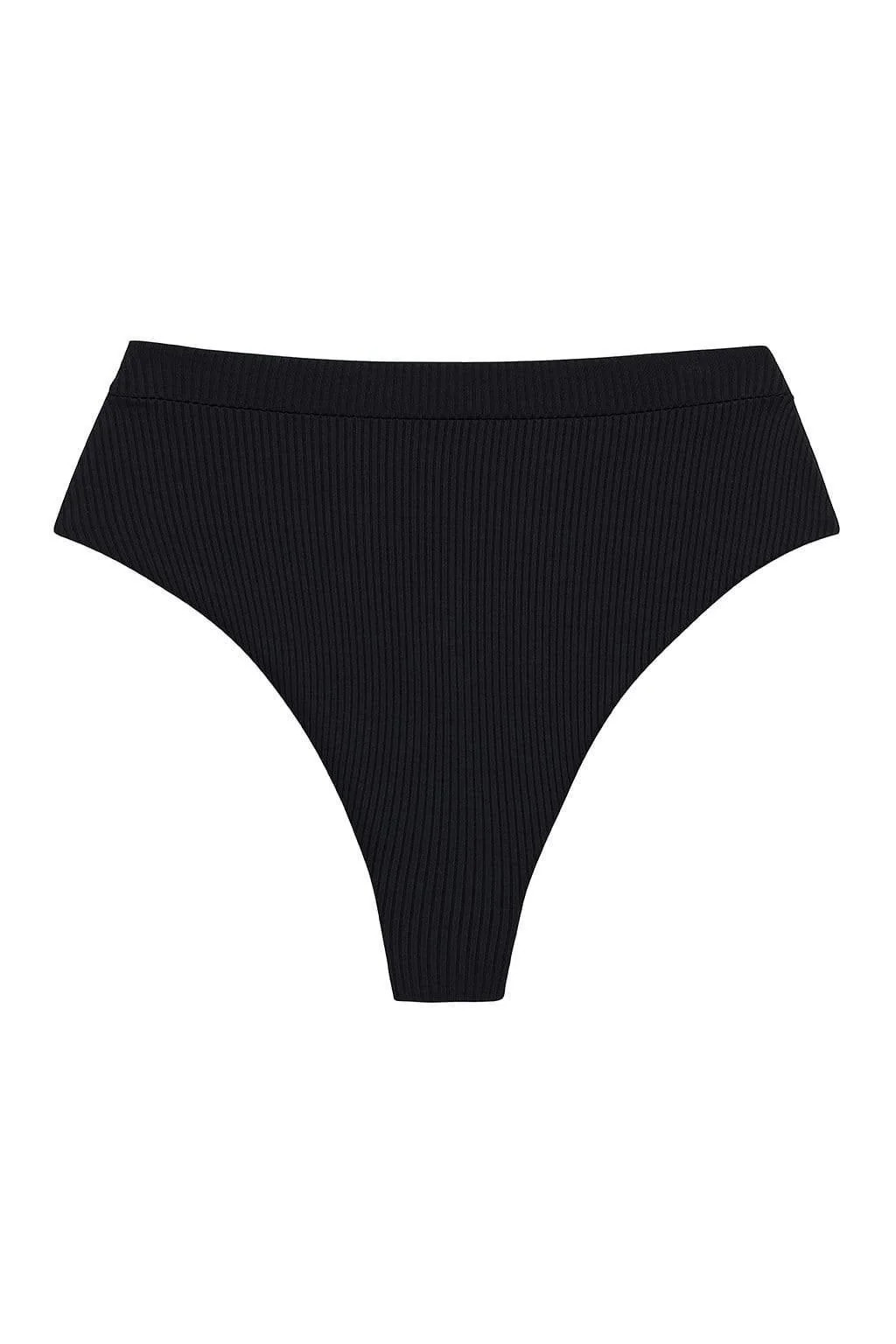 Black Rib Added Coverage Paulina Bikini Bottom | Montce