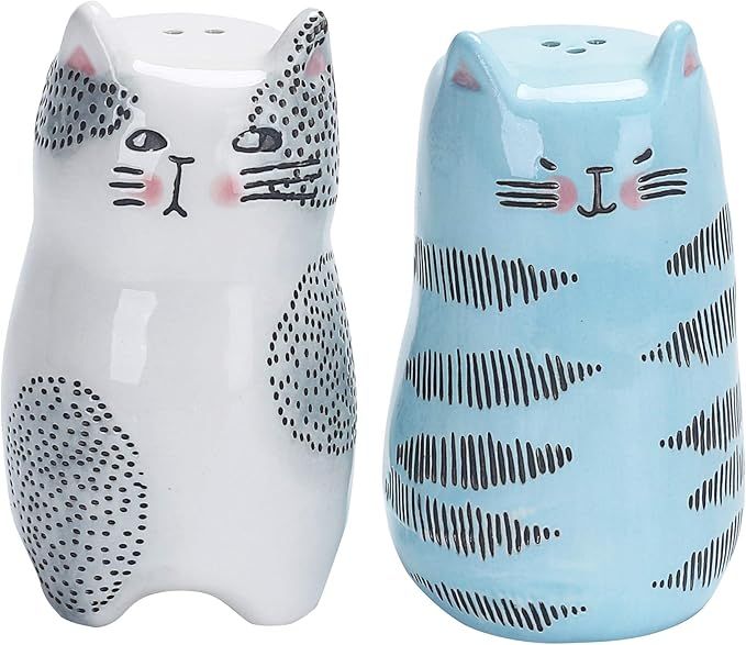 Bico Cartoon Cat Salt & Pepper Shaker Set, Handpainted Stoneware, Dishwasher Safe | Amazon (US)