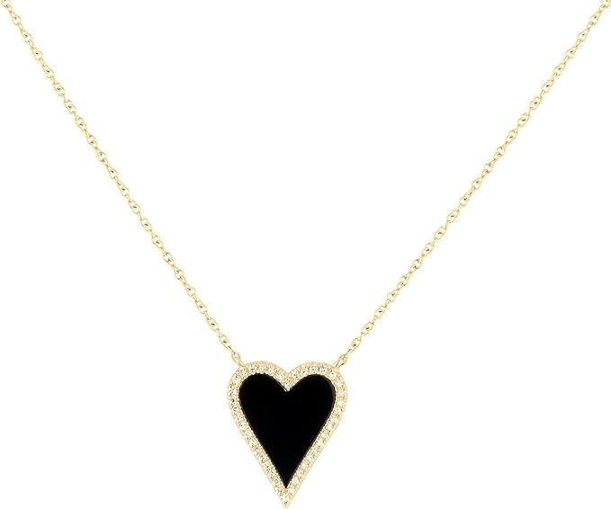 JINGDR Heart Necklace for Women Girls Trendy Preppy Jewelry Gold Plated Love Heart Pendant, Heart... | Amazon (US)