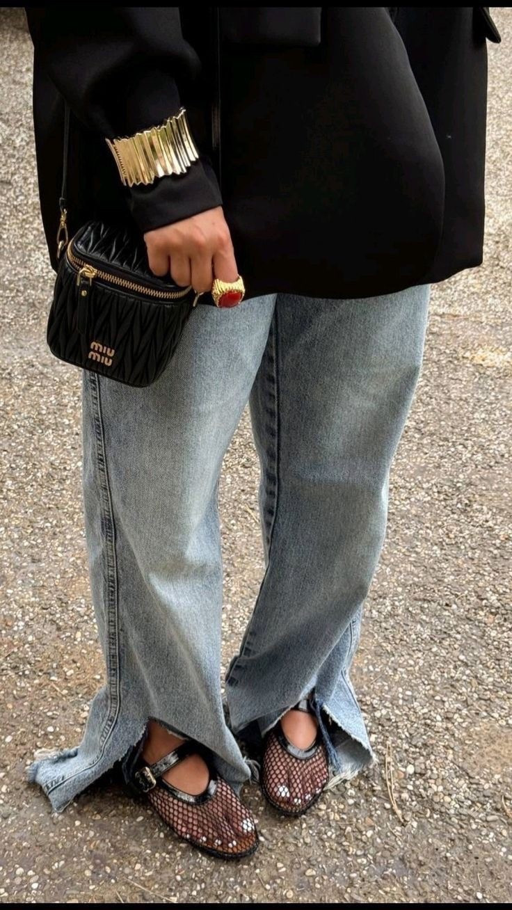 Miu miu vanity bag 
Mesh flats
Jeans
Blazer  

#LTKPetite #LTKTravel #LTKBeauty