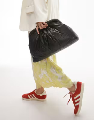 Topshop Casey oversized ruched clutch bag in black | ASOS (Global)