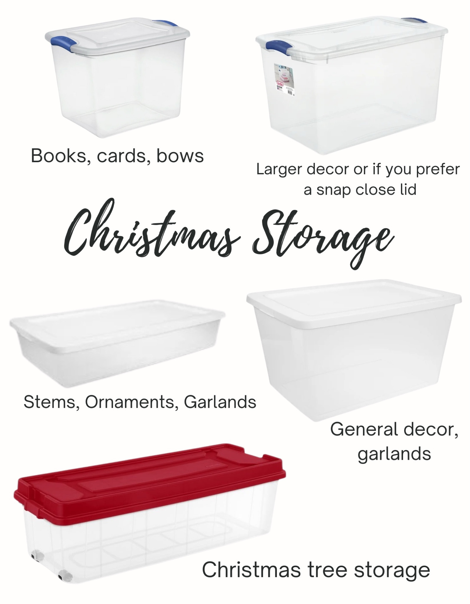 Christmas storage for taking down all the Christmas stuff 