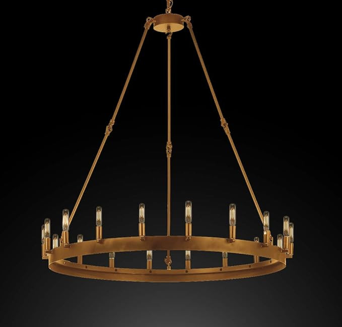 Wrought Iron Vintage Barn Metal Castile One Tier Chandelier Chandeliers Industrial Loft Rustic Li... | Amazon (US)