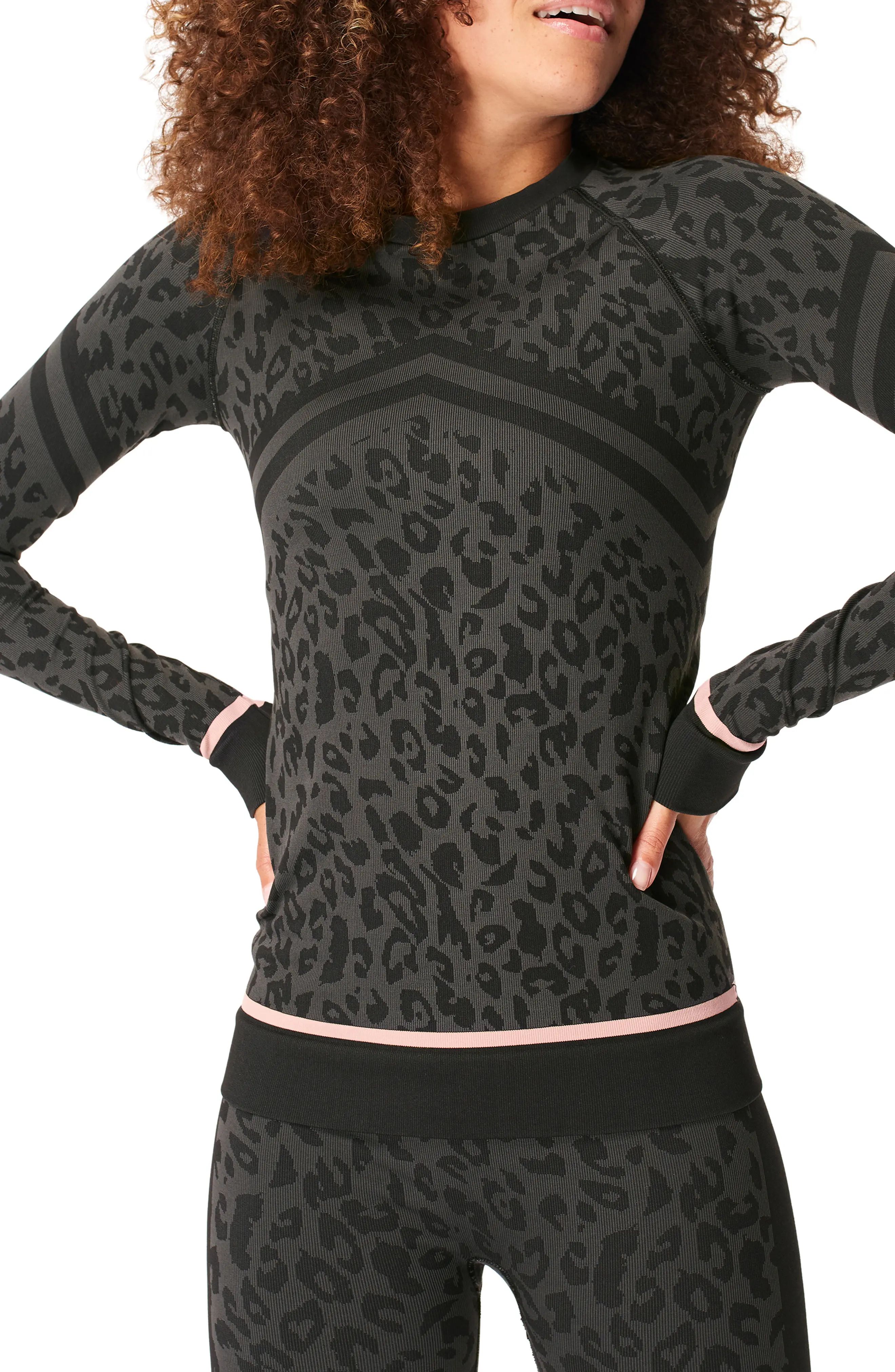 Sweaty Betty Ski Base Layer Top in Animal Leopard at Nordstrom, Size Small | Nordstrom