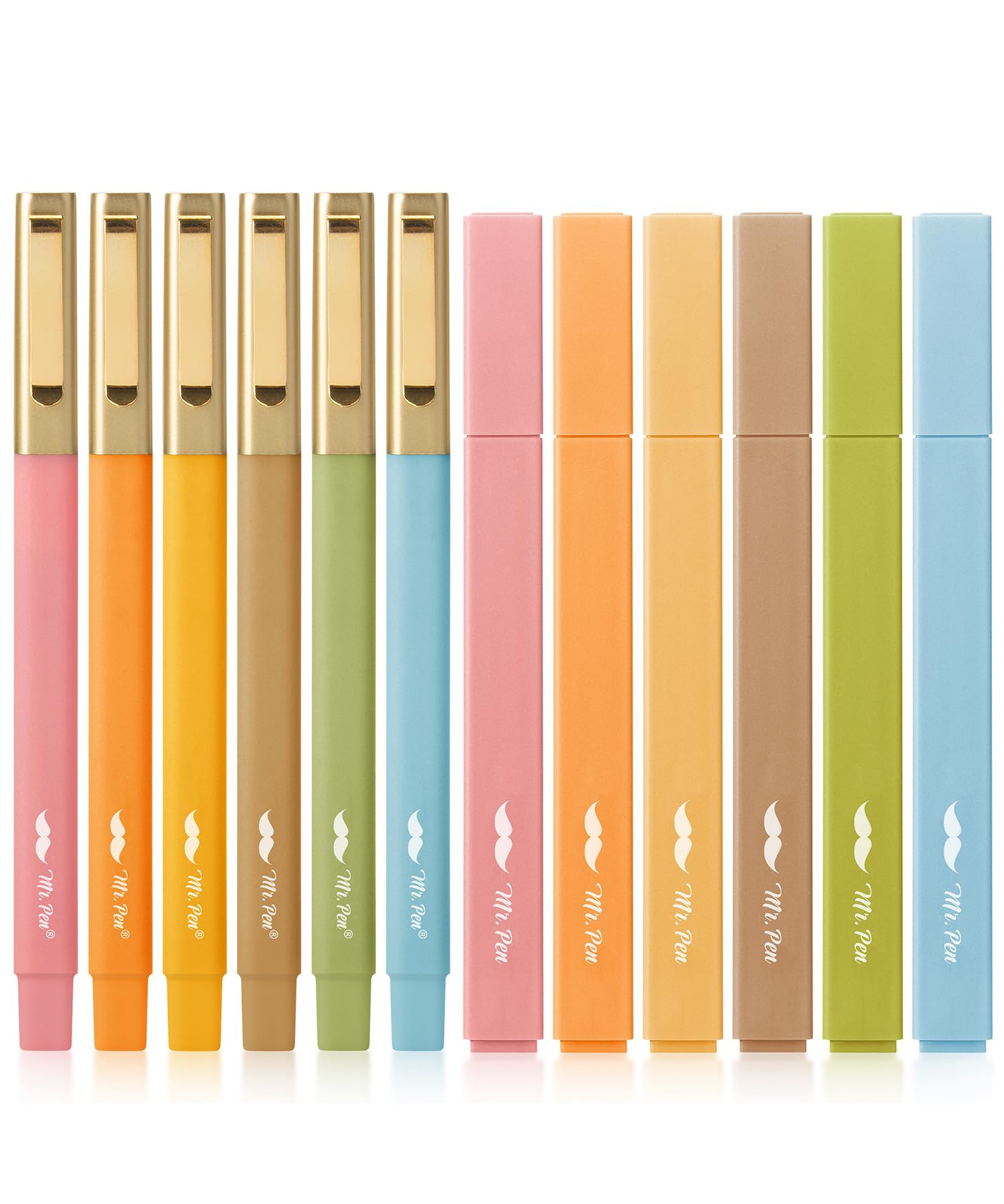 Mr. Pen- Aesthetic Highlighters and Pens, 12 Pack, Pastel Color No Bleed Bible Highlighters, Blac... | Amazon (US)