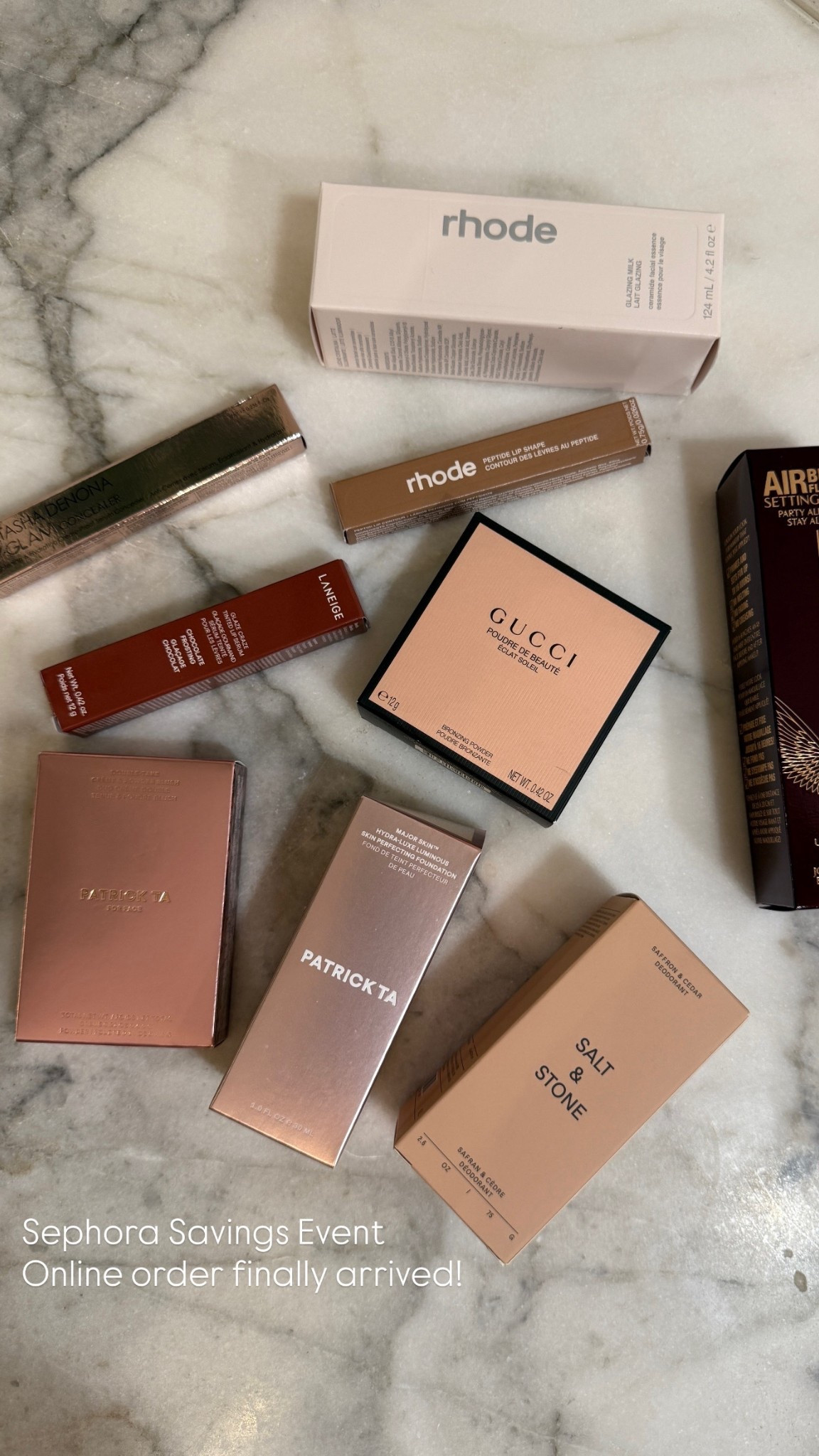 Sephora favorites
Patrick Ta
Rhode 
Charlotte Tillbury
Setting spray
Laniege
Gucci
Salt and Stone


#LTKCyberWeek #LTKBeauty #LTKGiftGuide