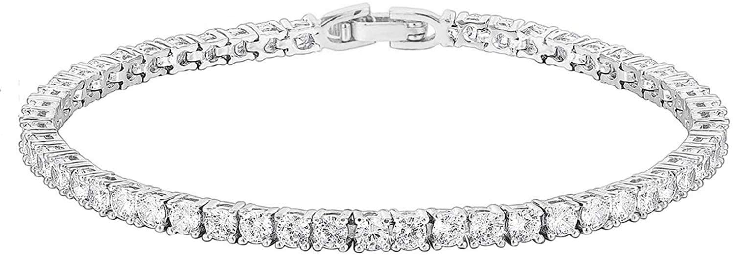 PAVOI 14K Gold Plated Cubic Zirconia Classic Tennis Bracelet | Gold Bracelets for Women | Size 6.... | Amazon (US)