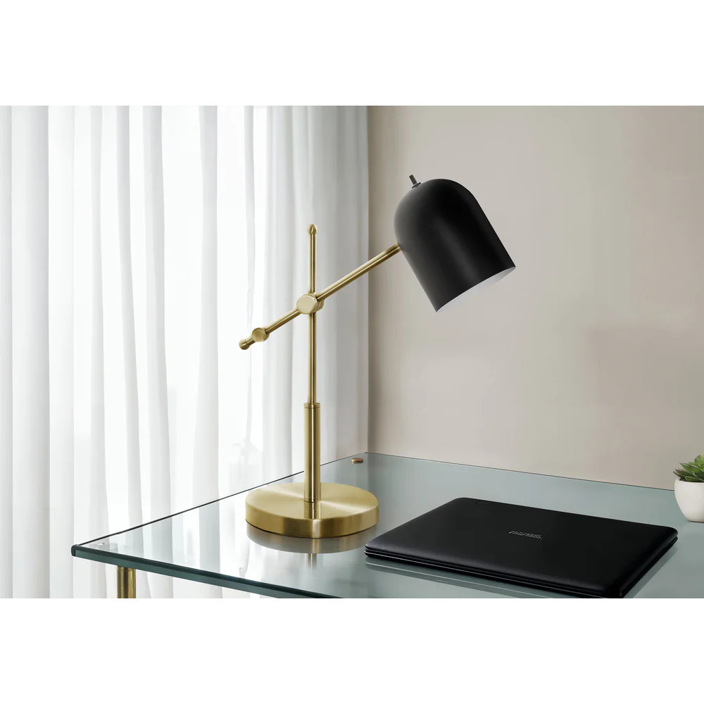 Blisstyle Lighting 18 Inchh Brass Metal Black Shade Contemporary Lighting Lighting and Lamps Gold Metal one_size | TBLP121 | Lowe's