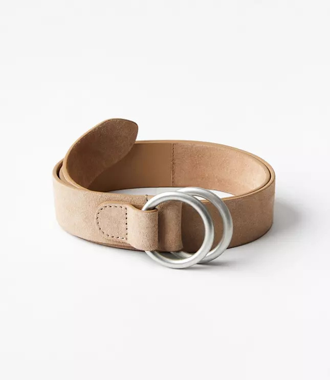 Double Ring Suede Waist Belt | LOFT