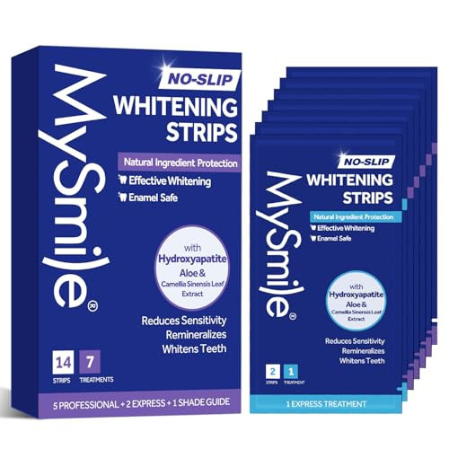MySmile Teeth Whitening Strips for Sensitive Teeth – 7-Day Treatment Kit, Enamel-Safe White Strips with Hydroxyapatite, Natural Soothing Ingredients, No-Slip, No-Residue, Fast Visible Results | Amazon (US)