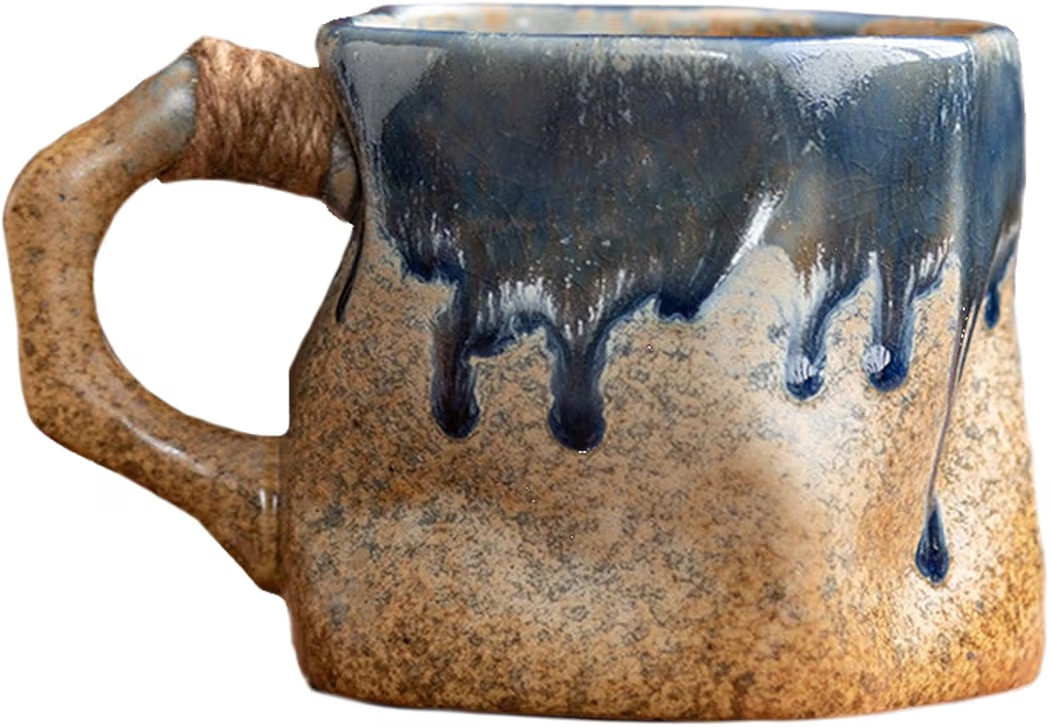 Ceramic Coffee Mug 10 Oz Unique Japanese Vintage Handmade Irregular Shaped Teacup With Big Handle... | Amazon (US)