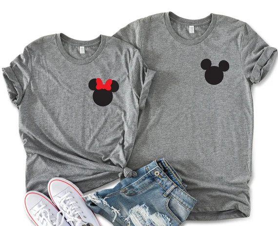Minnie & Mickey Mouse Unisex T-shirts Disney Matching Couple | Etsy | Etsy (US)