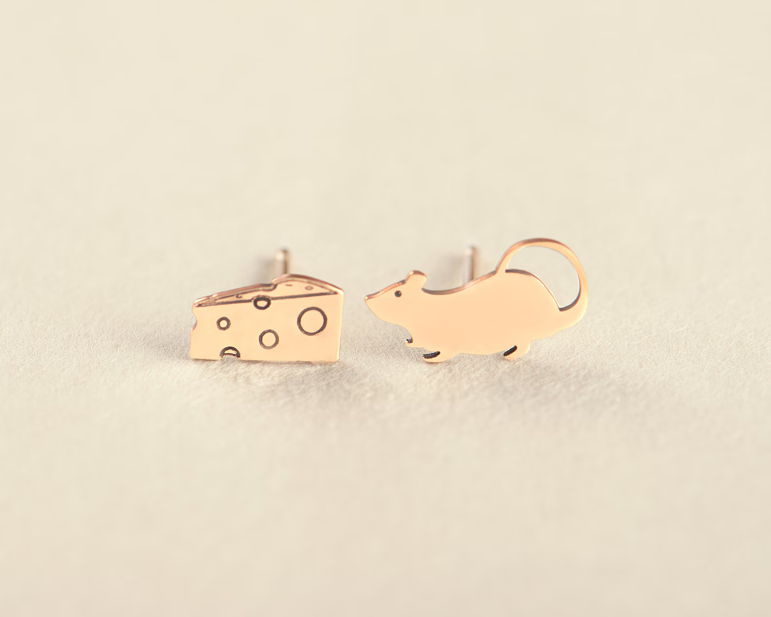 Mouse and Cheese Earring, Mouse Earring, Gold Earring, Rose Gold Earring,silver Earring.bridesmai... | Etsy (US)