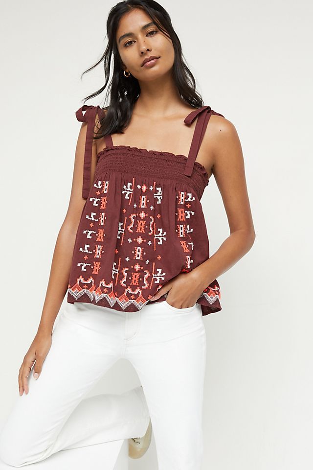 Embroidered Swing Tank | Anthropologie (US)