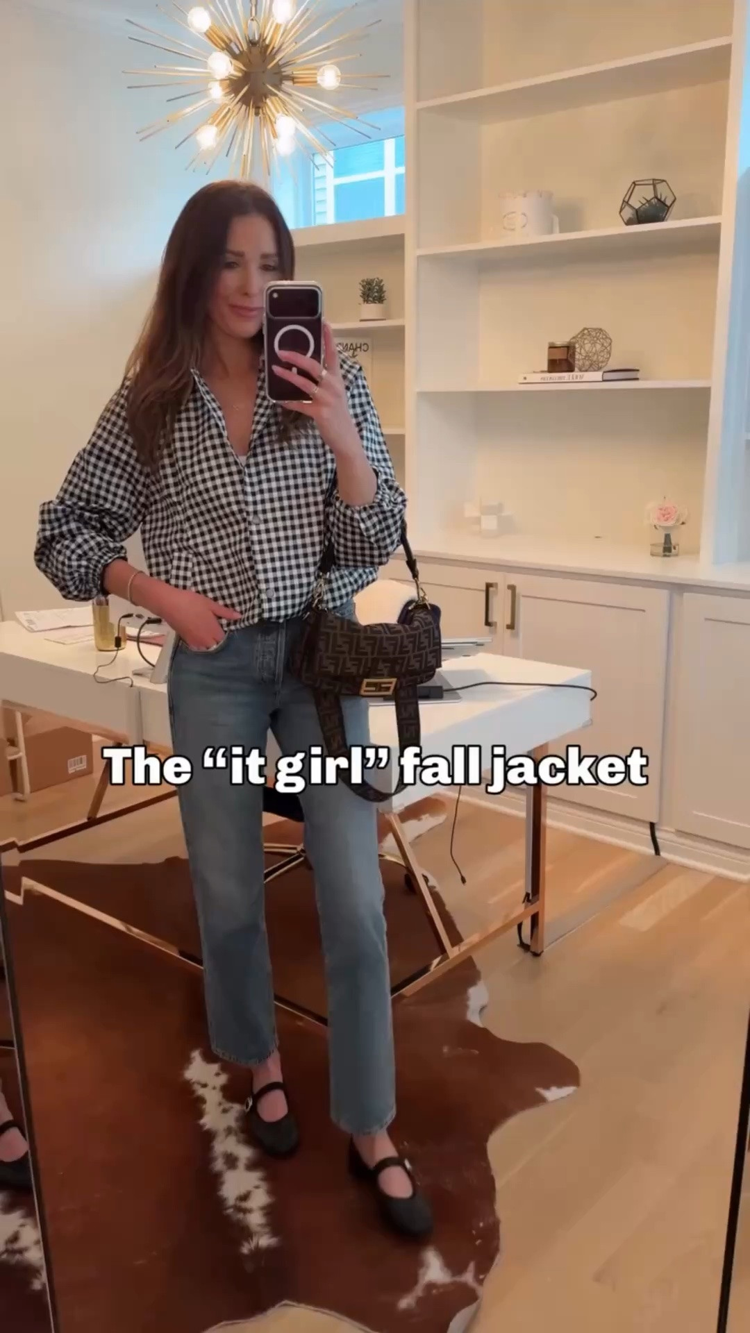 The “it girl” fall jacket - and yes it’s from Amazon! The cutest gingham jacket that elevates any outfit. 

Like and type “JACKET” and I’ll send you the link!