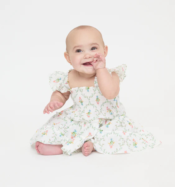 The Baby Ellie Nap Dress - Pastel Trellis | Hill House Home US