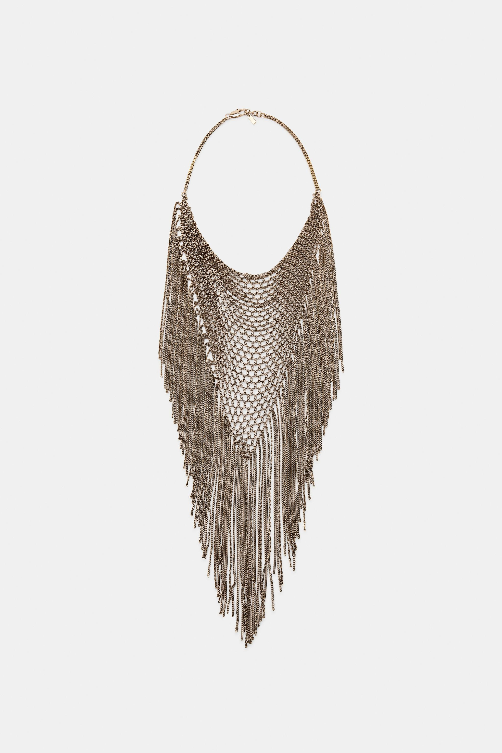 FRINGED BIB NECKLACE | Zara US