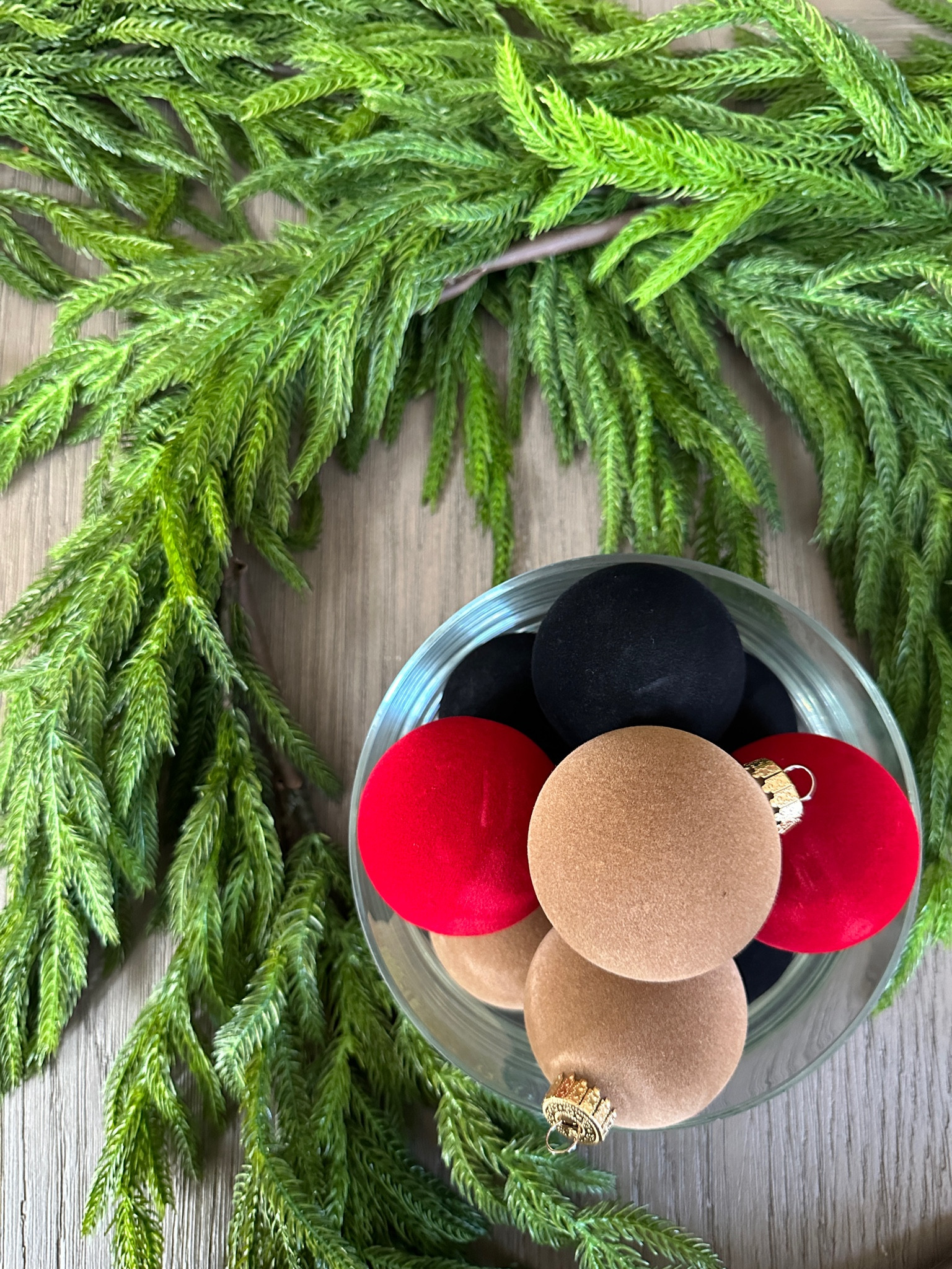 2023 Christmas Decor Inspiration - I centered the main pieces of my holiday decor this season around the Norfolk pine Garland and these beautiful designer inspired flocked ornaments in neutral colors. 

A pop of Red in key areas really enhanced my Christmas decor by adding a touch of color and feeling of traditional Christmas nostalgia. 

Christmas Garland // viral Garland // realistic Garland // real touch Garland // look for less holiday // velvet ornaments // McGee & co ornament dupe // hobby lobby ornaments // neutral Christmas // modern Christmas  

#LTKHoliday #LTKhome #LTKfindsunder50