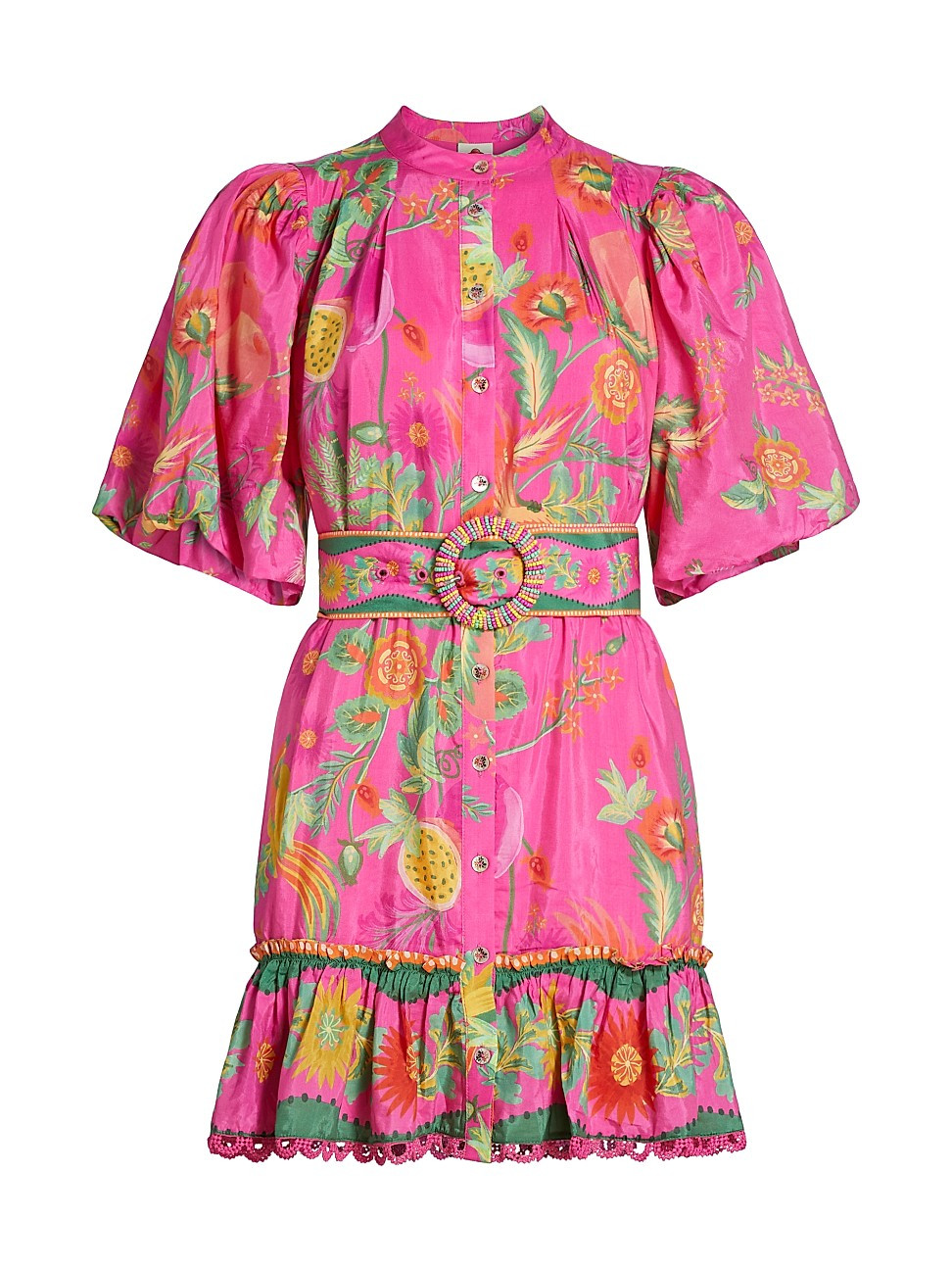 Women's Fruit Garden Belted Minidress - Pink - Size Small | Saks Fifth Avenue