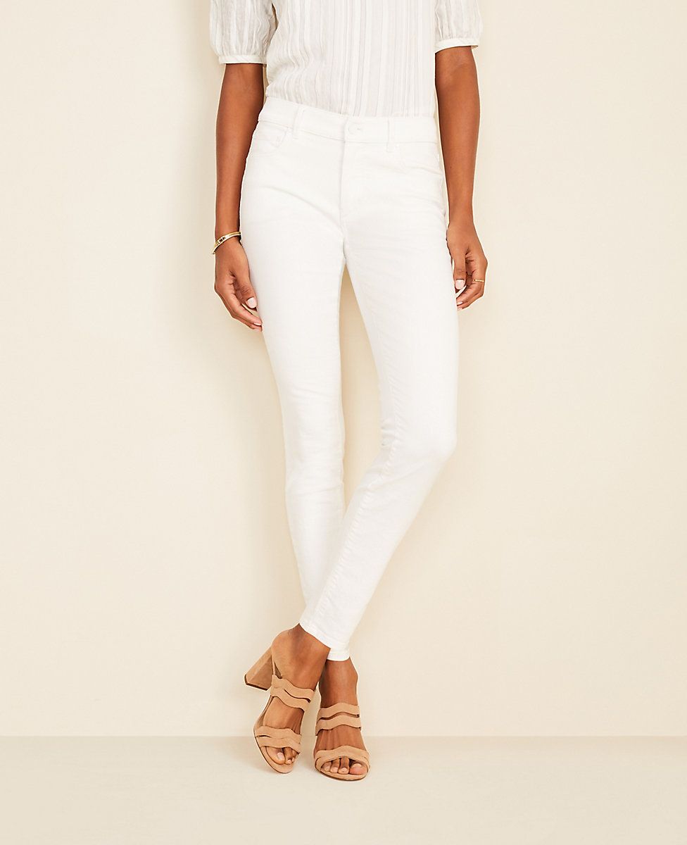 Sculpting Pocket Skinny Jeans In White | Ann Taylor (US)