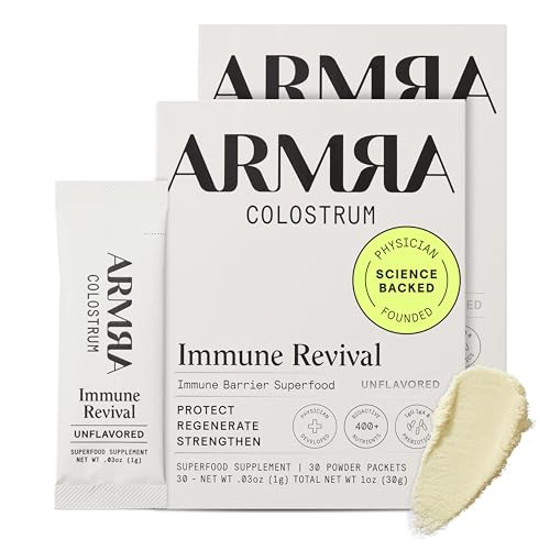 ARMRA Colostrum Powder | Unflavored | Gut Health & Bloating | Skin & Hair | Immunity | Keto, Gluten & Fat-Free | 60 Servings | Amazon (US)
