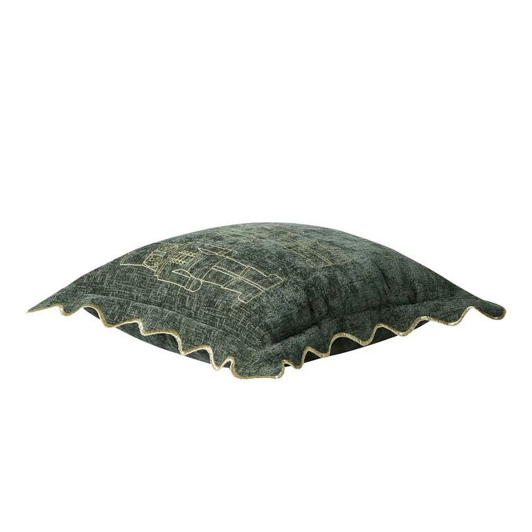 My Texas House 18" x 18" Green Nutcracker Chenille Holiday Decorative Pillow | Walmart (US)