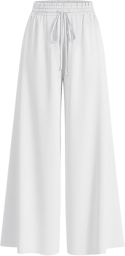 CFLONGE Women Wide Leg Pants Casual High Waist Floral Palazzo Pants for Women Flowy Trendy Lounge... | Amazon (US)