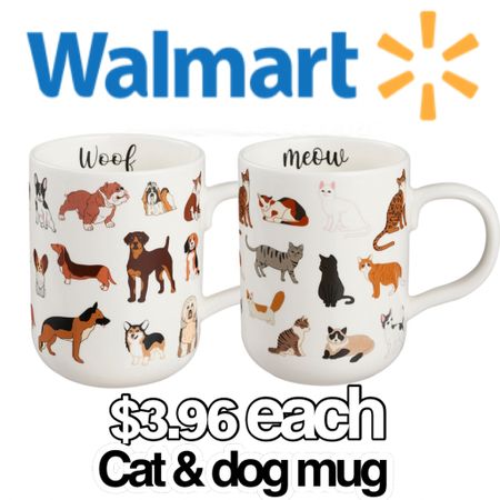 Cat and dog mugs at Walmart for Only $3.96! Super cute for the cat or dog lovers out there! I got the cat mug for my daughter! 

#LTKGiftGuide #LTKhome #LTKSeasonal