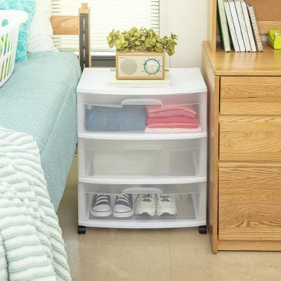 Wide 3 Drawer Cart White | Target