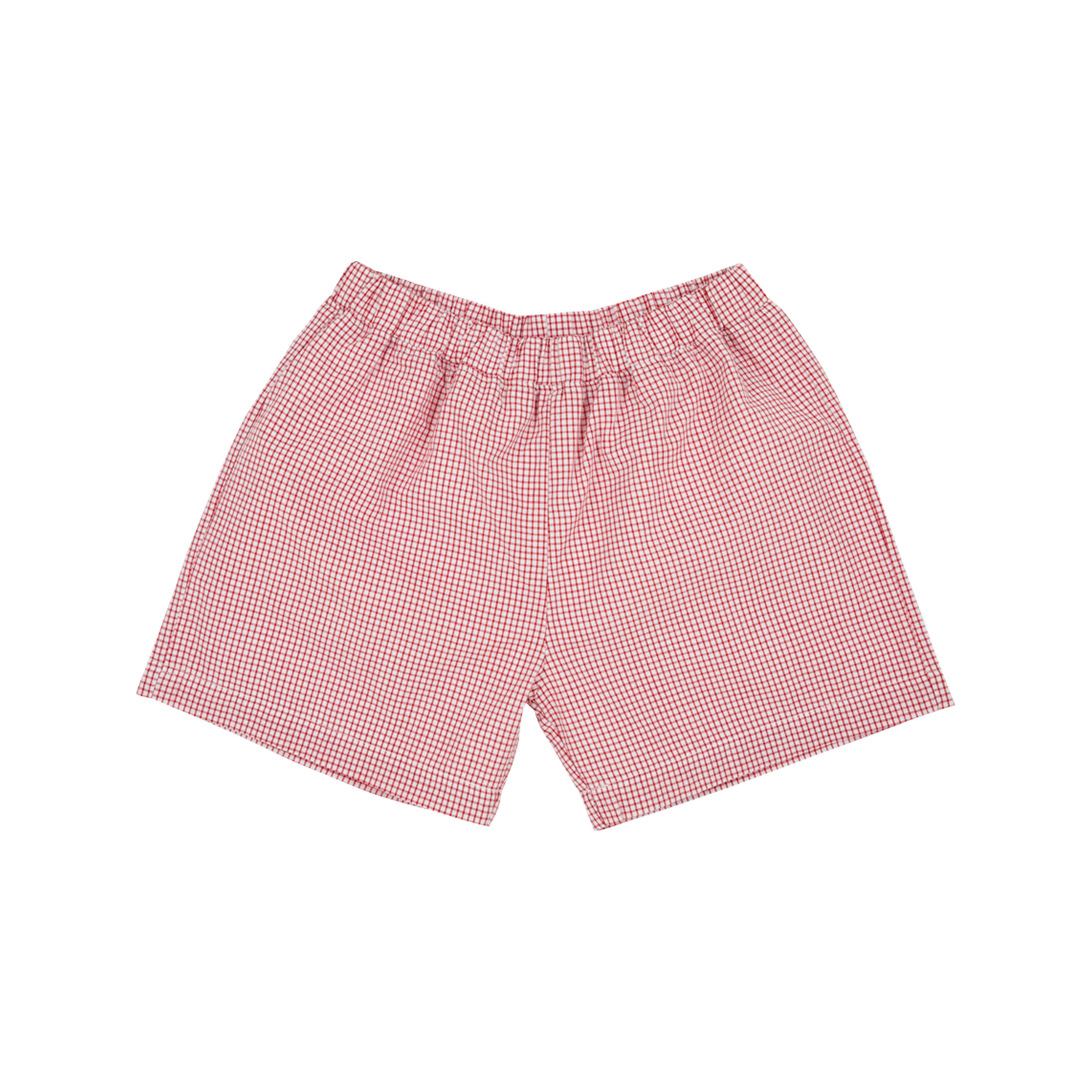 Shelton Shorts - Richmond Red Windowpane with Richmond Red Stork | The Beaufort Bonnet Company