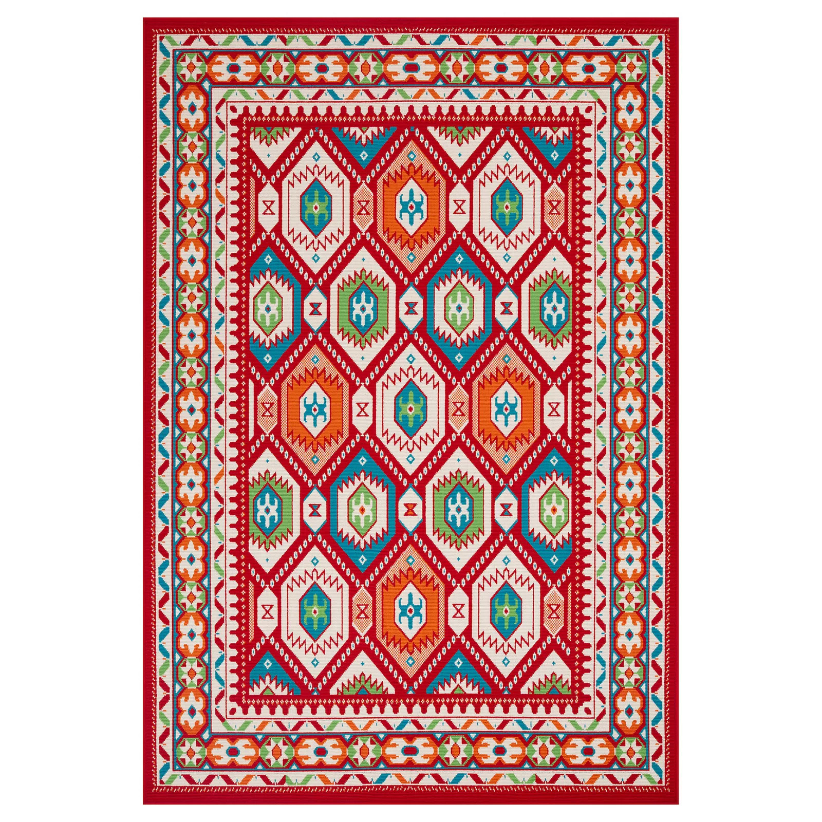 Sonoma Goods for Life Ikat Border Indoor Outdoor Rug, Red, 4X6 Ft | Kohl's