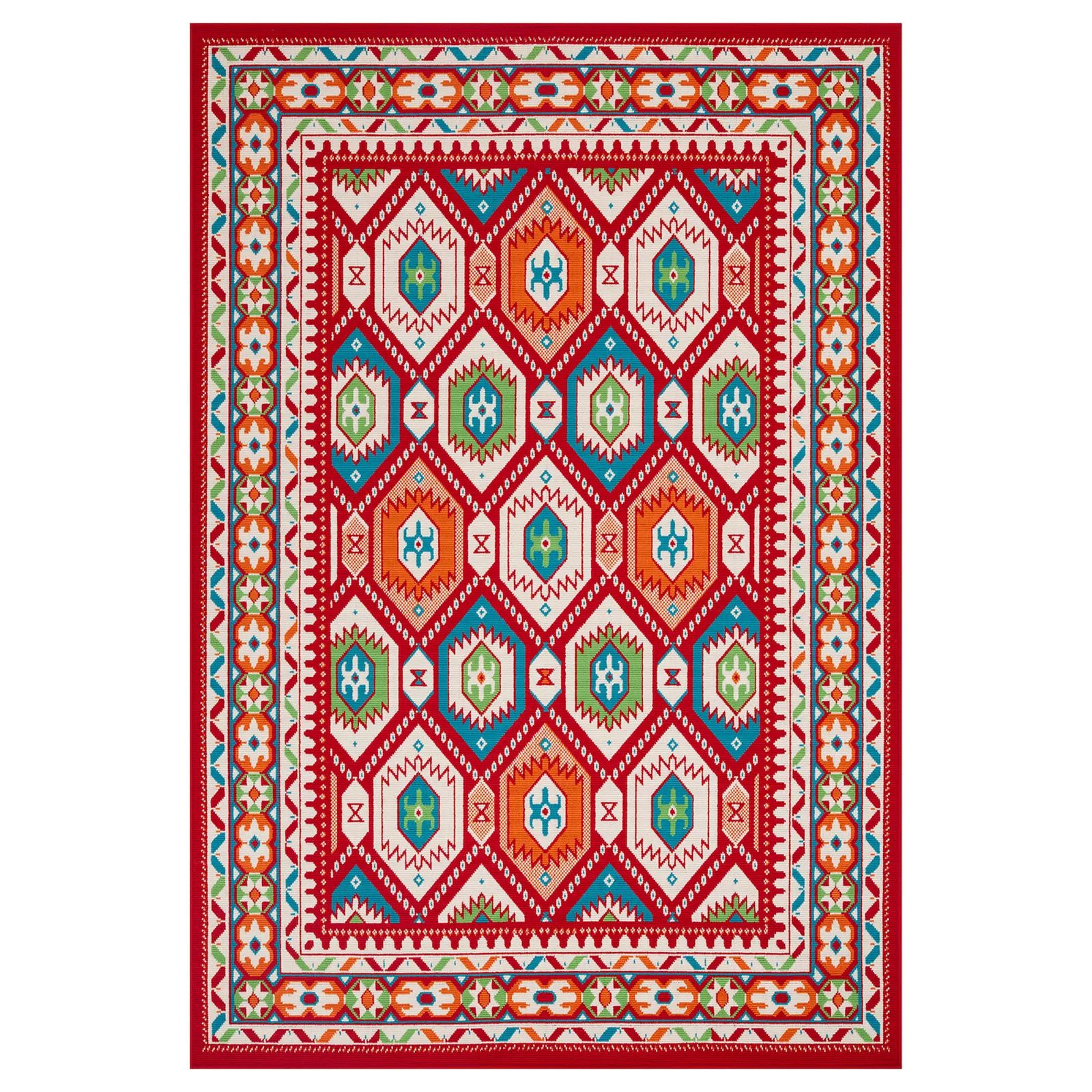 Sonoma Goods for Life Ikat Border Indoor Outdoor Rug, Red, 4X6 Ft | Kohl's