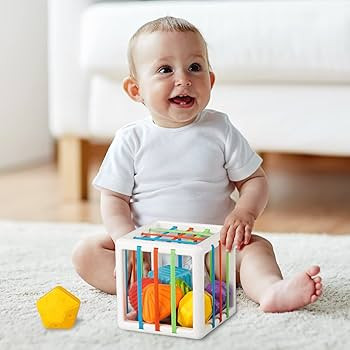 Montessori Toys for 1 Year Old, Cube & 6 Sensory Shape Blocks, Baby Toys 12-18 Months, Developmen... | Amazon (US)