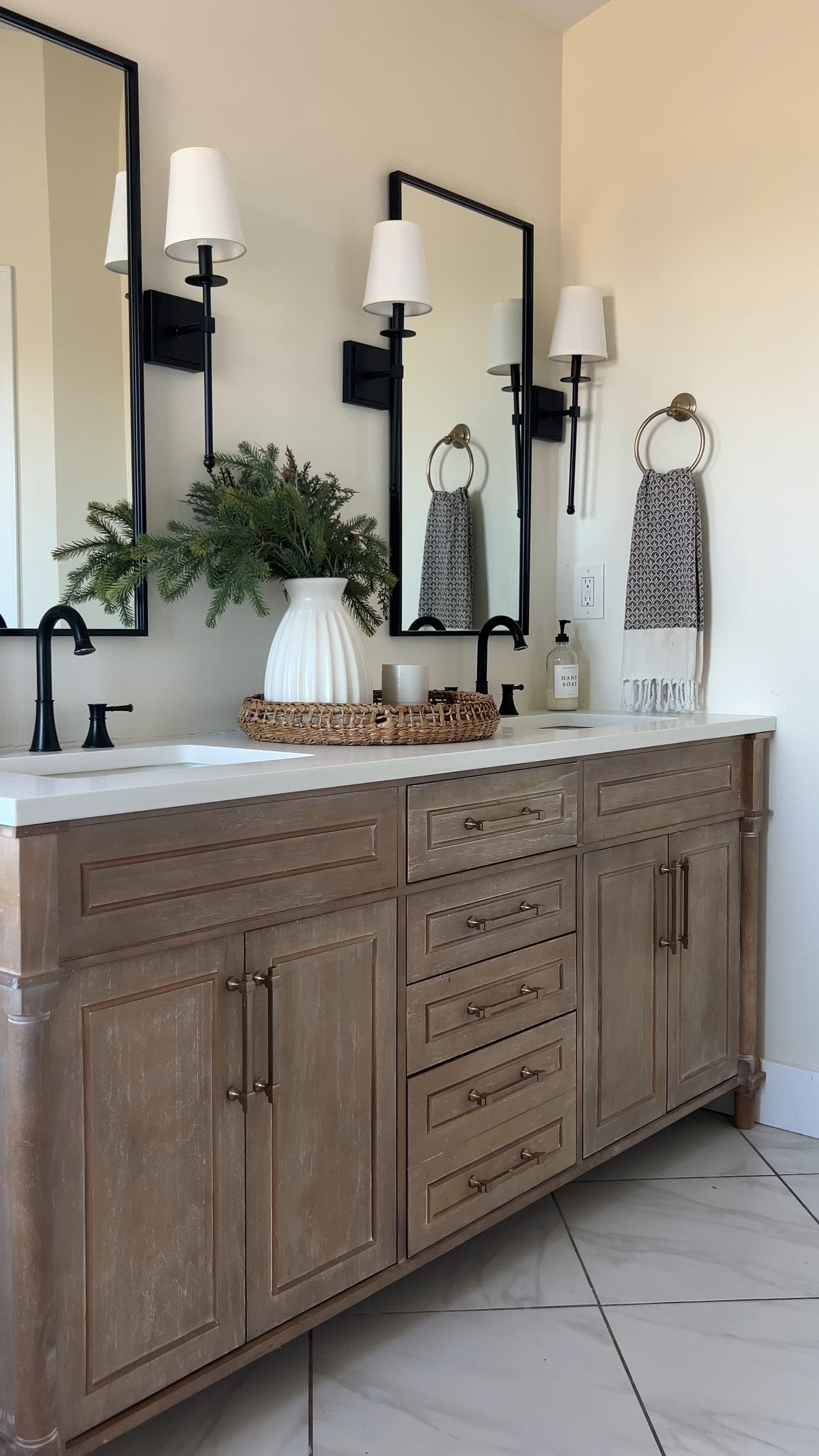 72” Bathroom Vanity almost $1000 off!!! We LOVE this vanity. It does come with a gray marble top that we removed and replaced with a custom top. Still way less $$ than doing a complete custom vanity. We have had this vanity for four years and no issues.

Bathroom cabinet, bathroom vanity, bathroom decor, bathroom lighting, bathroom faucet, bathroom mirror, wall mirror, sconce, shaded sconce, black faucet, neutral hand towels, neutral bathroom, home decor, table decor, shelf decor, Amazon, Amazon home, Amazon finds 

#LTKsalealert #LTKhome