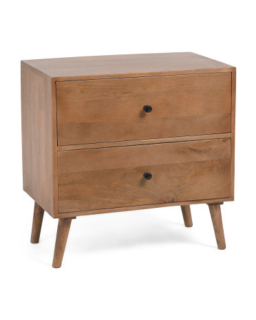 2 Drawer Mango Wood Side Table | TJ Maxx