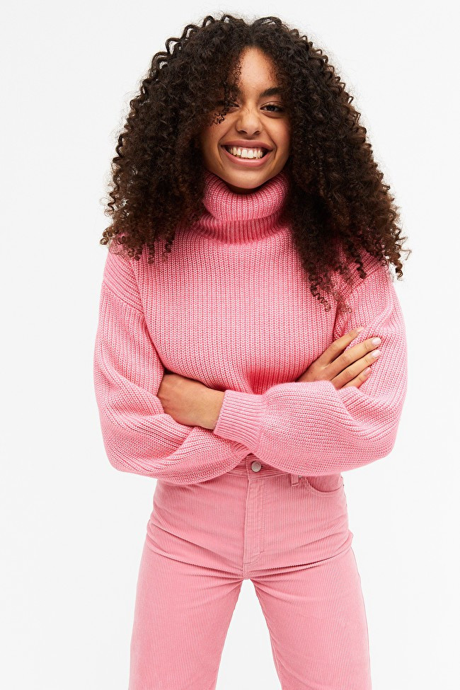 Cropped turtleneck knit | Monki