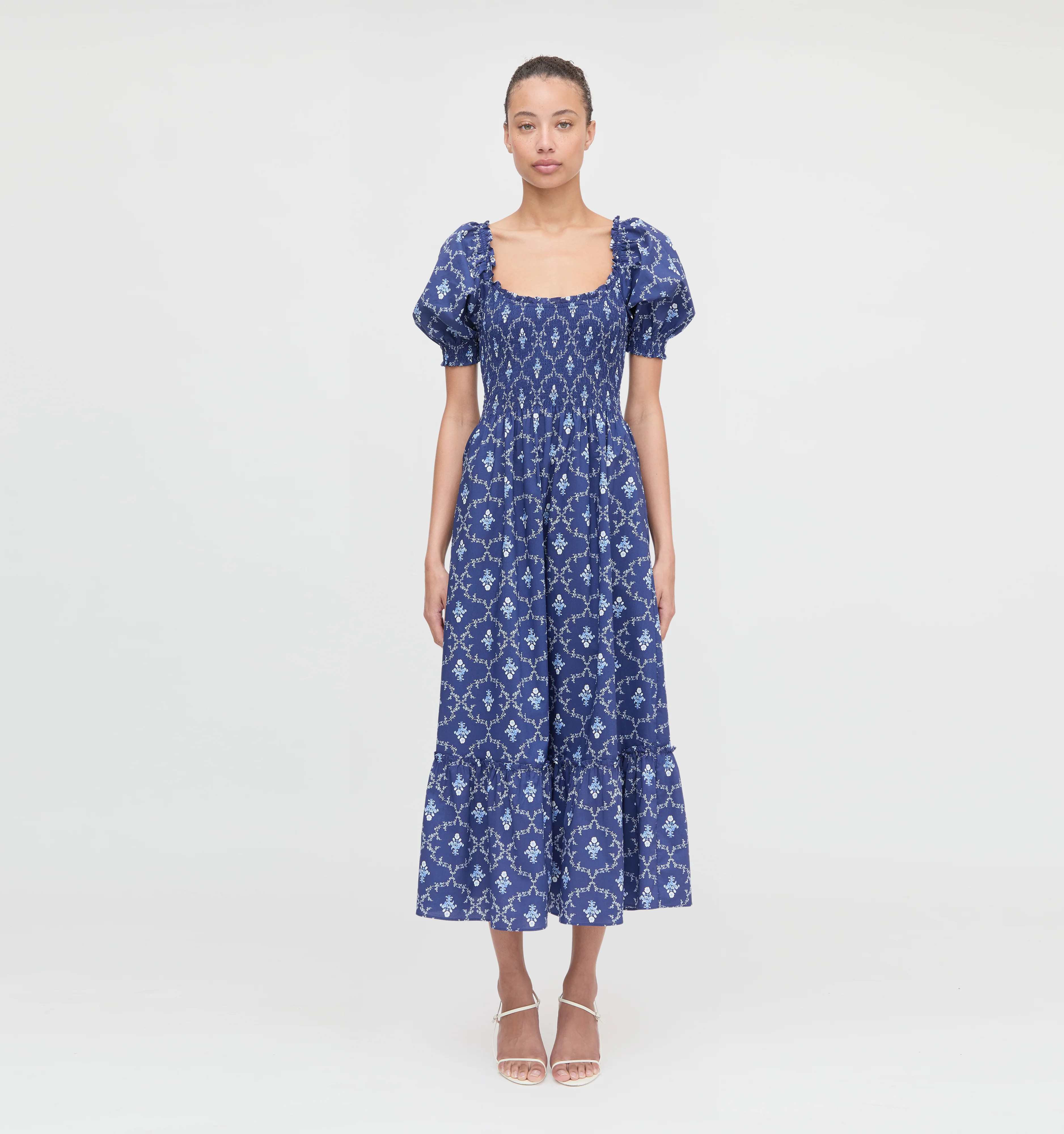 The Louisa Nap Dress - Blue Petal Stripe | Hill House Home US