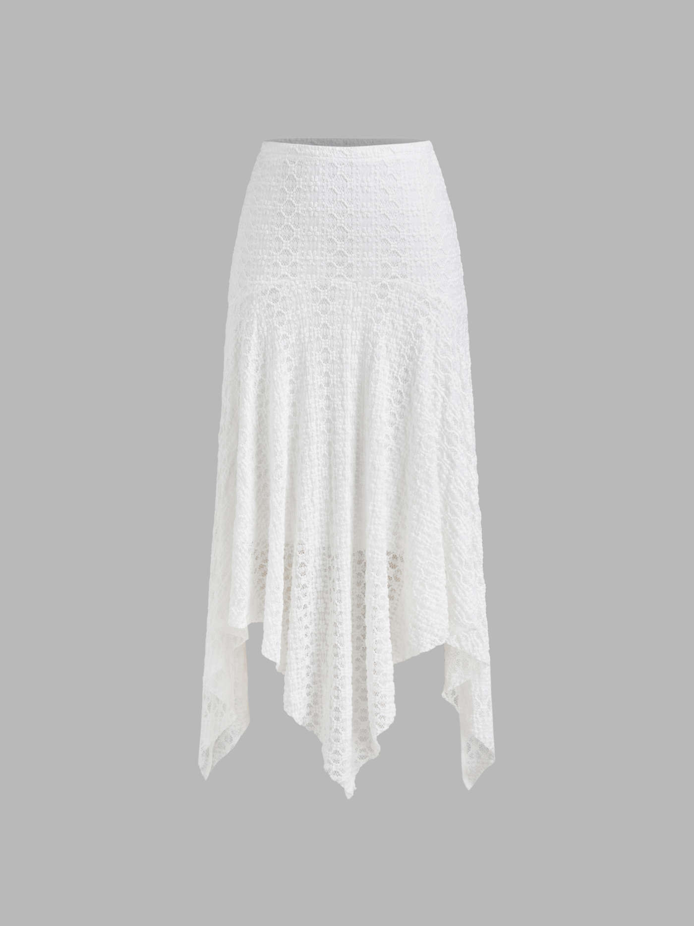 Cotton-blend Mid Rise Floral Asymmetrical Hem Midi Skirt | Cider