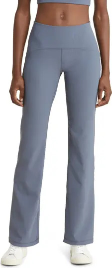 Zella Luxe High Waist Rib Flare Leggings | Nordstrom | Nordstrom