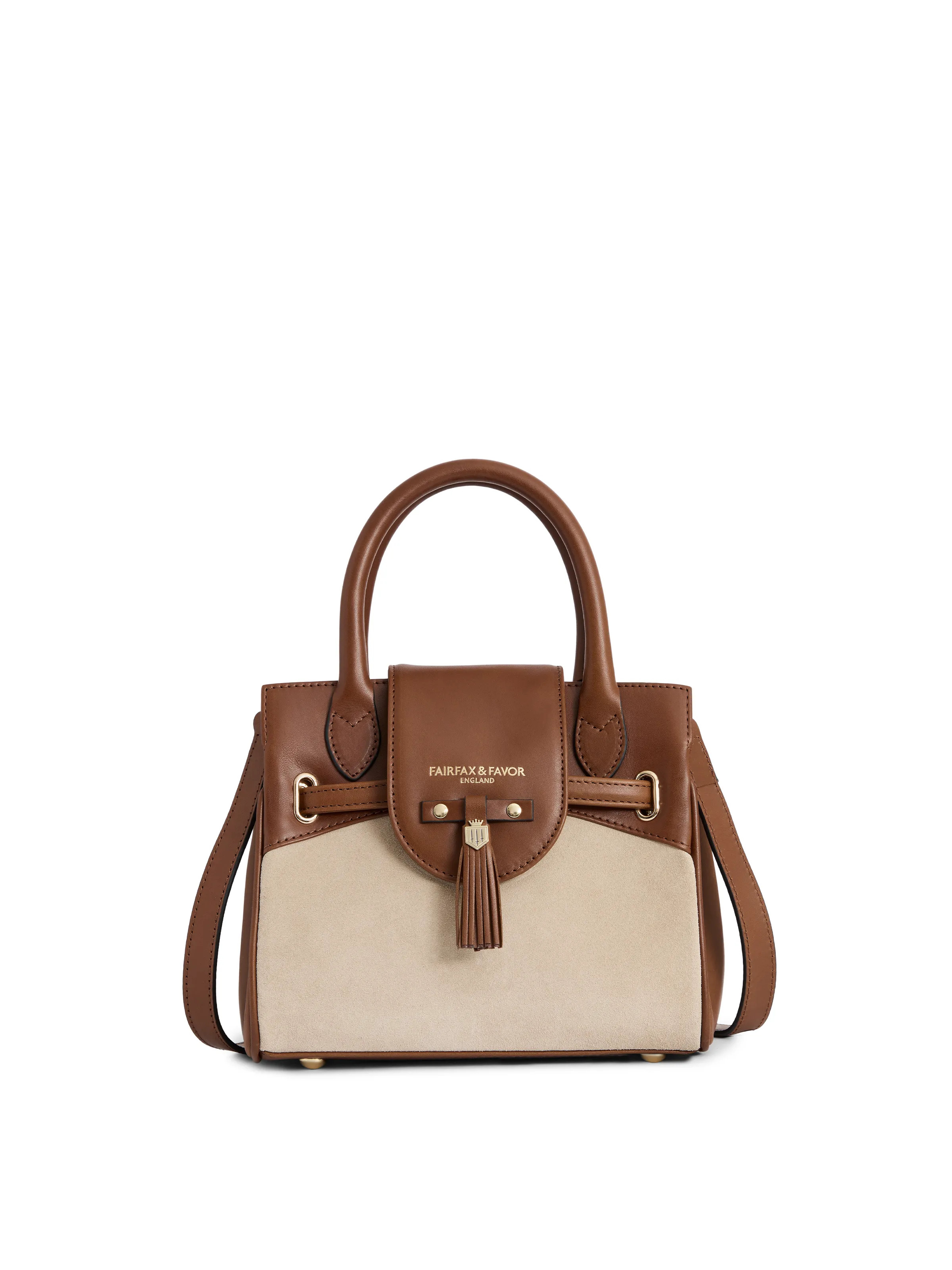 Mini Windsor - Women's Handbag - Tan & Stone Leather | Fairfax & Favor | Fairfax & Favor (UK)