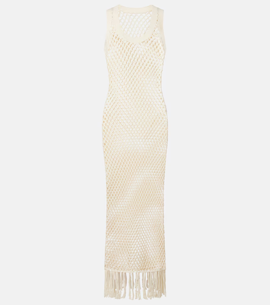 SIR Ilaria fringed open-knit cotton maxi dress | Mytheresa (INTL)