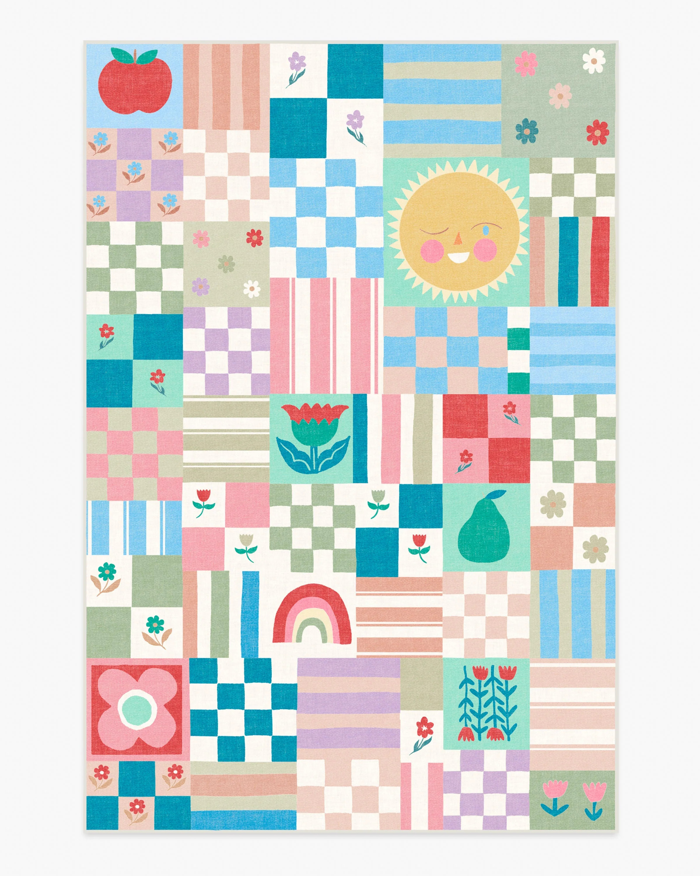 Hello Sunshine Patchwork Multicolor Rug | Ruggable US | Ruggable