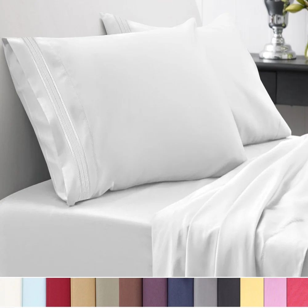 1500 Thread Count Egyptian Quality Microfiber Deep Pocket Bedroom Sheet Set Sweet Home Collection... | Walmart (US)