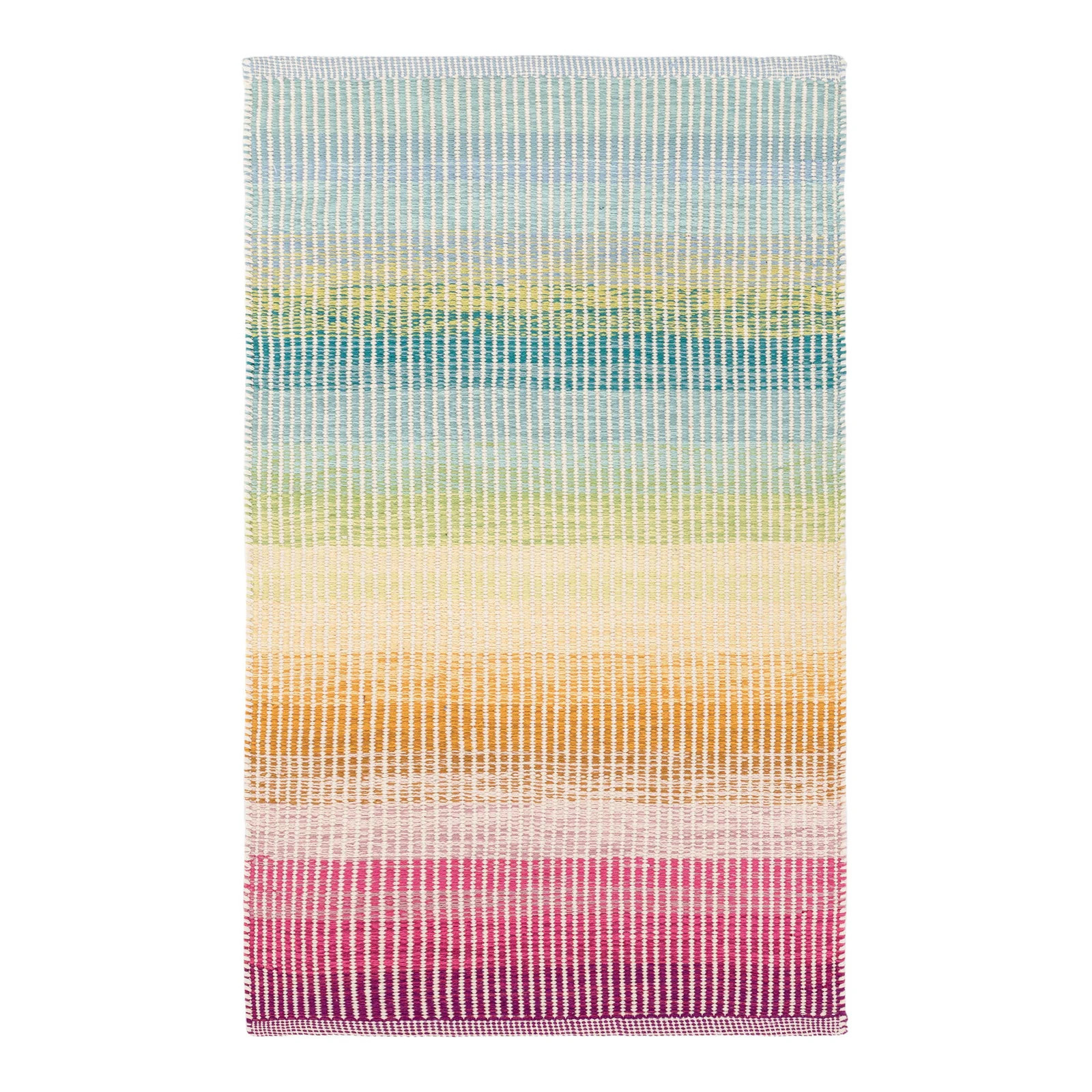 Watercolor Horizon Handwoven Cotton Rug | Multi | Annie Selke