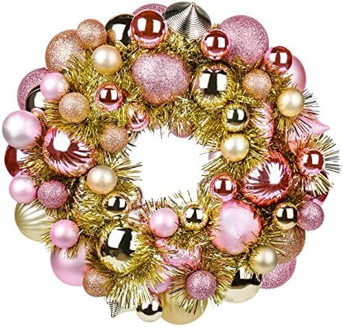 Christmas Ball Wreath 13" Xmas Wreaths Ornaments Glitter Thicken Shatterproof Garland Decoration ... | Amazon (US)