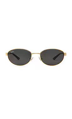 Ray-Ban Oval Sunglasses in Black & Gold from Revolve.com | Revolve Clothing (Global)