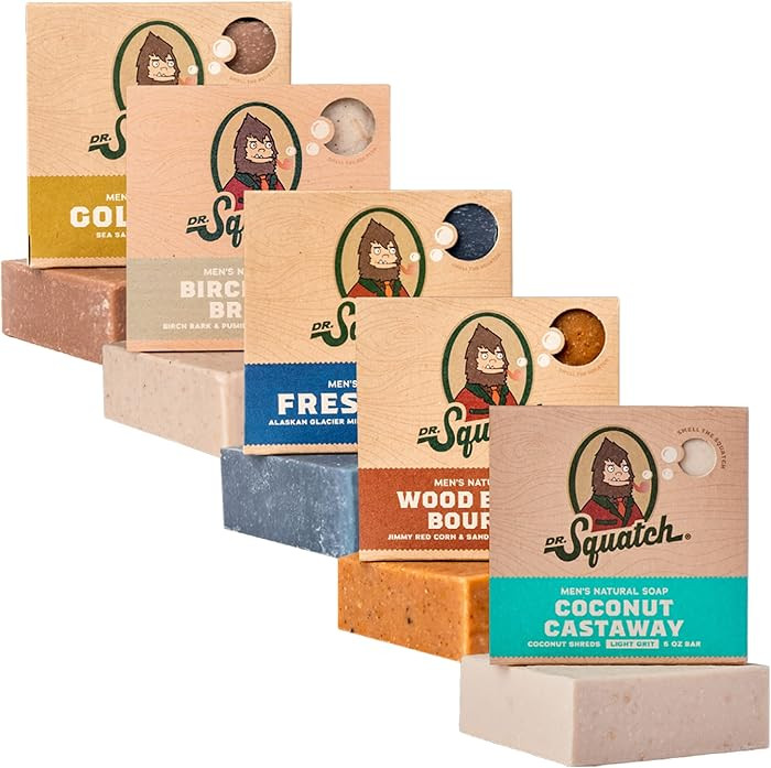 Dr. Squatch Natural Bar Soap for Men - Cold Process Soap with No Harsh Chemicals - Coconut Castaw... | Amazon (US)