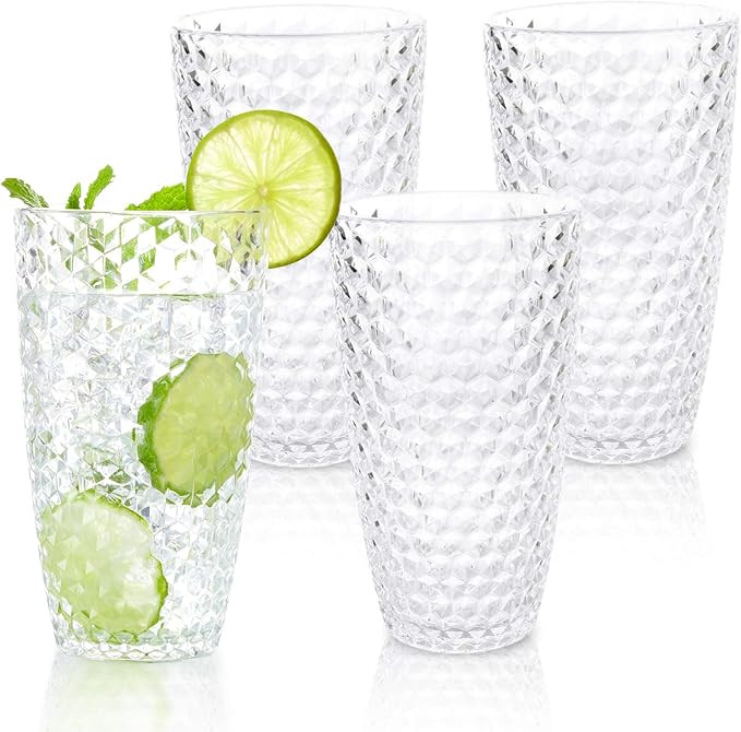 BELLAFORTE Shatterproof Tritan Plastic Tall Tumbler, 19oz Drinking Glasses Set of 4 - Laguna Beac... | Amazon (US)